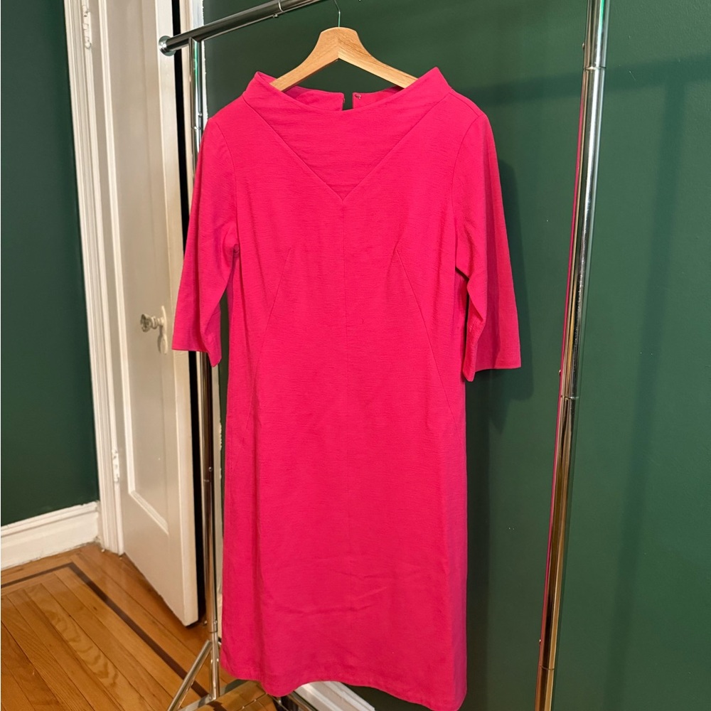60s vintage pink wool wiggle dress.